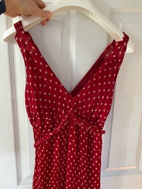 Naf Naf Red Polka Dot Silk Dress XS